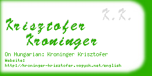 krisztofer kroninger business card